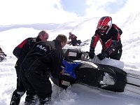 Refueling a snowmobile