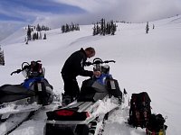 Refueling a snowmobile