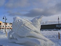 Raven snow sculpture