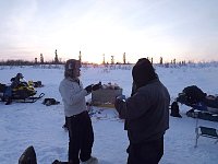 Dinner conversation at Shallow Bay