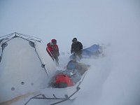 Tent in blizzard