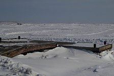 Snowmobile racing track at the wharf