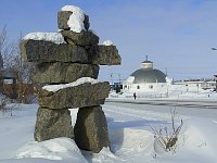 Inuksuk and igloo church