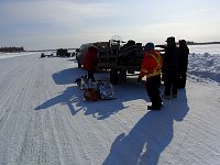 Ice road unloading