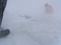 View of blizzard from tent