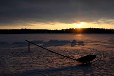 Sled carousel - at sunset