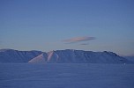 Sunrise over ice field