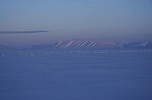 Sunrise over ice field