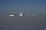 Iceberg in frozen sea