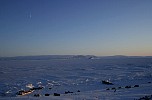 Dog sledges on Steensby Land shore