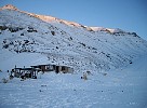 Sunrise over hunters hut