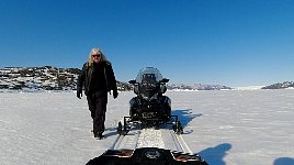 Snowmobile on Sikuijuitsoq Fjord