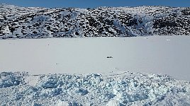 Snowmobiles on the snow