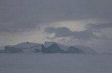 Icebergs on an overcast day