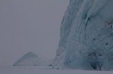 Icebergs on an overcast day