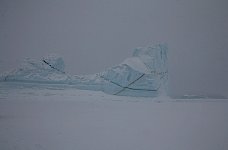 Icebergs on an overcast day