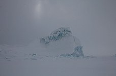 Icebergs on an overcast day