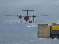 Plane arriving in Qaanaaq