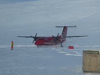 Plane arriving in Qaanaaq