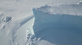 Drone shot of icebergs near Qaanaaq