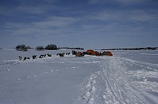 Frozen river camp