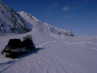 Snowmobile at Herschel Island coast