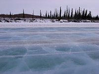 Cracks in ice road