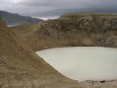 Crater Viti in the Askja caldera, Öskjuvatn to the left