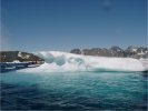 Boat tour among icebergs