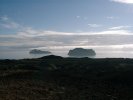 View from Vestmannaejar over Faxasker and Skellir island, coast of Iceland in the far background