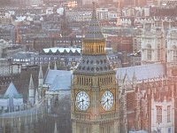 Palace of Westminster, Clock Tower at sunset