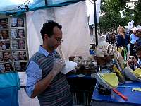 Artist working on the face