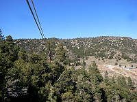 Halfway along the zipline