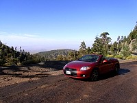 San Gabriel Mountains and car