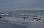 Plane landing at Longyearbyen airport