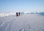 Skiing on the polar ice cap, April 2008