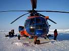 MI-8 helicopter on ice