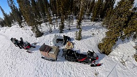Snowmobile tour lunch BBQ