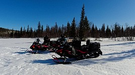 Waiting for snowmobile to cool down