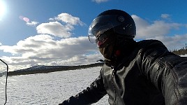 Sunny day snowmobiling