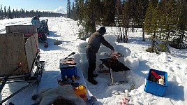 BBQ during snowmobile tour