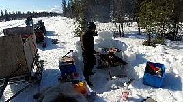 BBQ during snowmobile tour