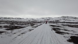 Not much snow beside the trail