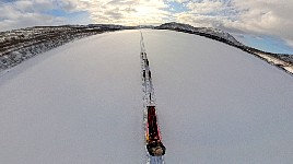 Dogsledding on Karasjohka river with 360 degree camera