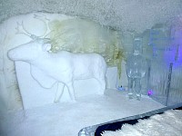 Reindeer snow carving