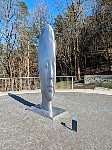 Distorted head sculpture by Jaume Plensa