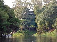 Ariau hotel tower seen from Ariau River