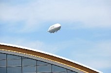 Zeppelin NT and roof of exhibition hall