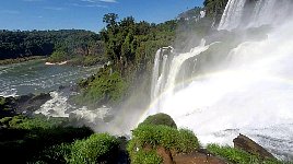 Iguazu waterfall and rainbow