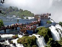 Visitors at Iguazu waterfall